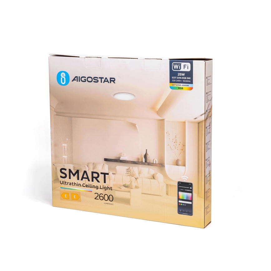 Aigostar - LED RGBW Dimmable ceiling light LED/25W/230V 2700-6500K Wi-Fi