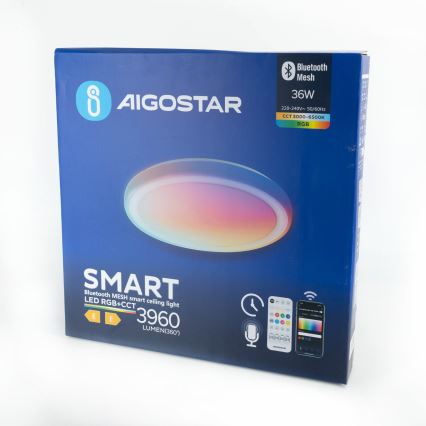 Aigostar - LED RGBW Dimmable ceiling light MESH LED/36W/230V 3000-6500K + remote control