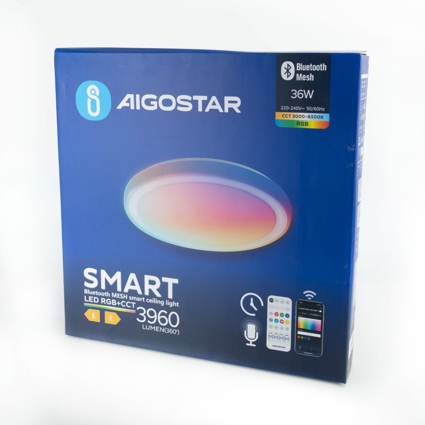Aigostar - LED RGBW Dimmable ceiling light MESH LED/36W/230V 3000-6500K + remote control