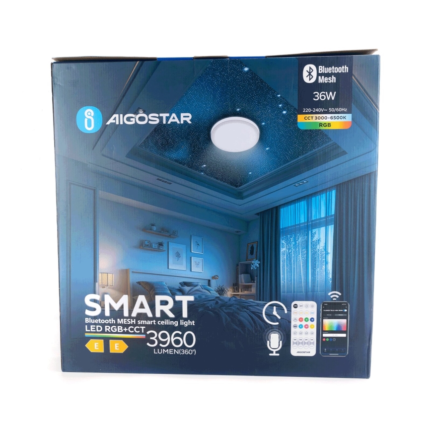 Aigostar - LED RGBW Dimmable ceiling light MESH LED/36W/230V 3000-6500K + remote control