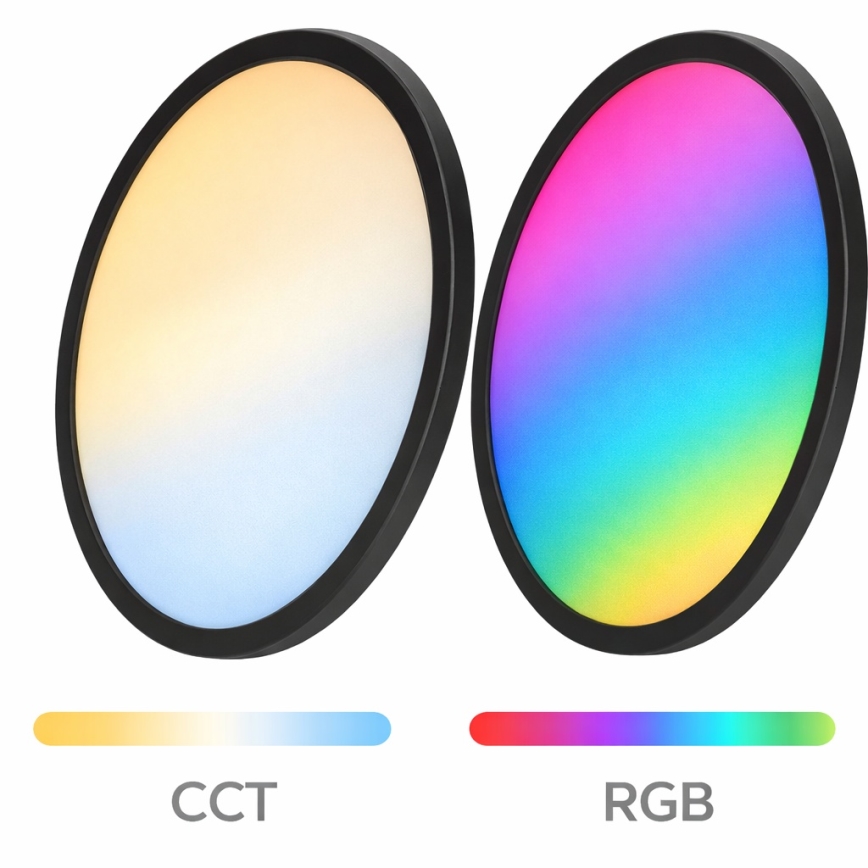 Aigostar - LED RGBW Dimmable Ceiling Light MESH LED/24W/230V 3000-6500K Black + Remote Control