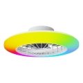Aigostar - LED RGBW Dimmable ceiling light with a fan LED/40W/230V 2700-6500K d. 48,5 cm white + remote control