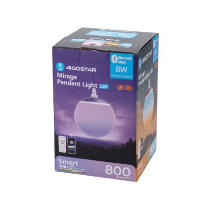 Aigostar - LED RGBW Dimmable chandelier on a string MESH LED/8W/230V 2700-6500K white + remote control