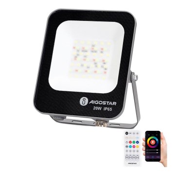 Aigostar - LED RGBW Dimmable floodlight MESH Smart LED/20W/230V 6500K IP65 + remote control