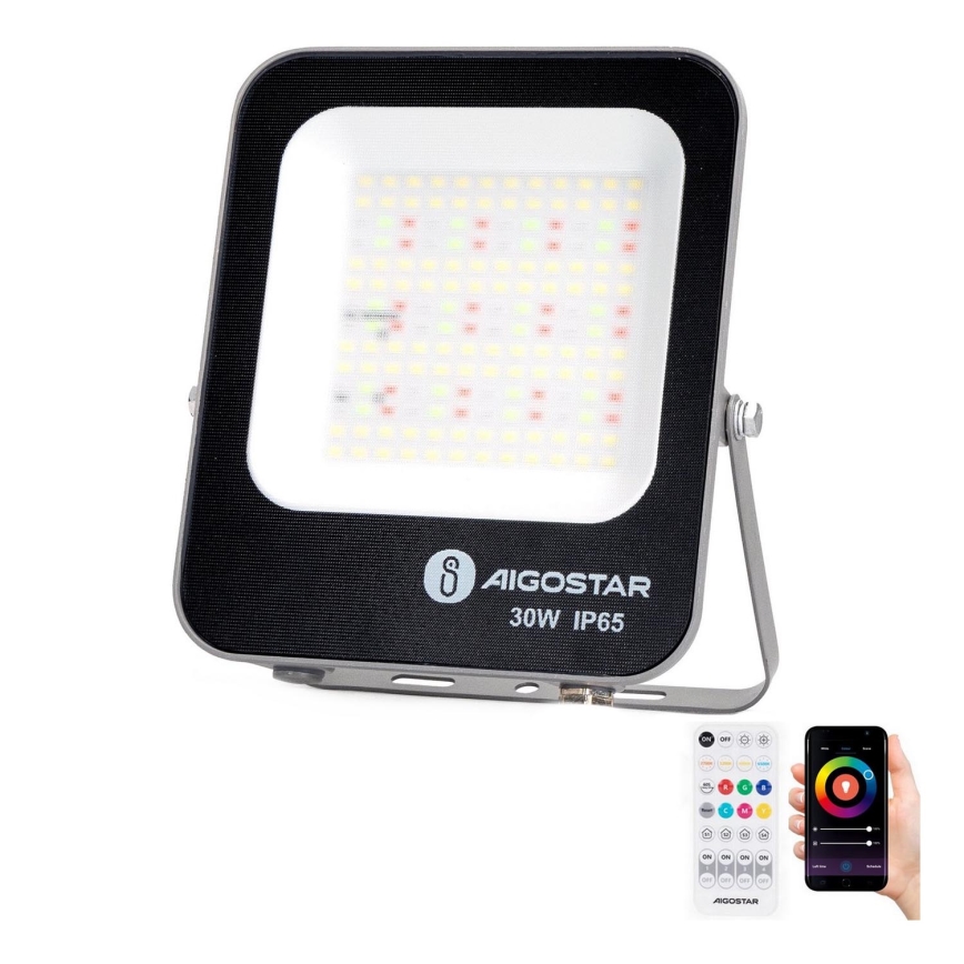 Aigostar - LED RGBW Dimmable floodlight MESH Smart LED/30W/230V 6500K IP65 + remote control