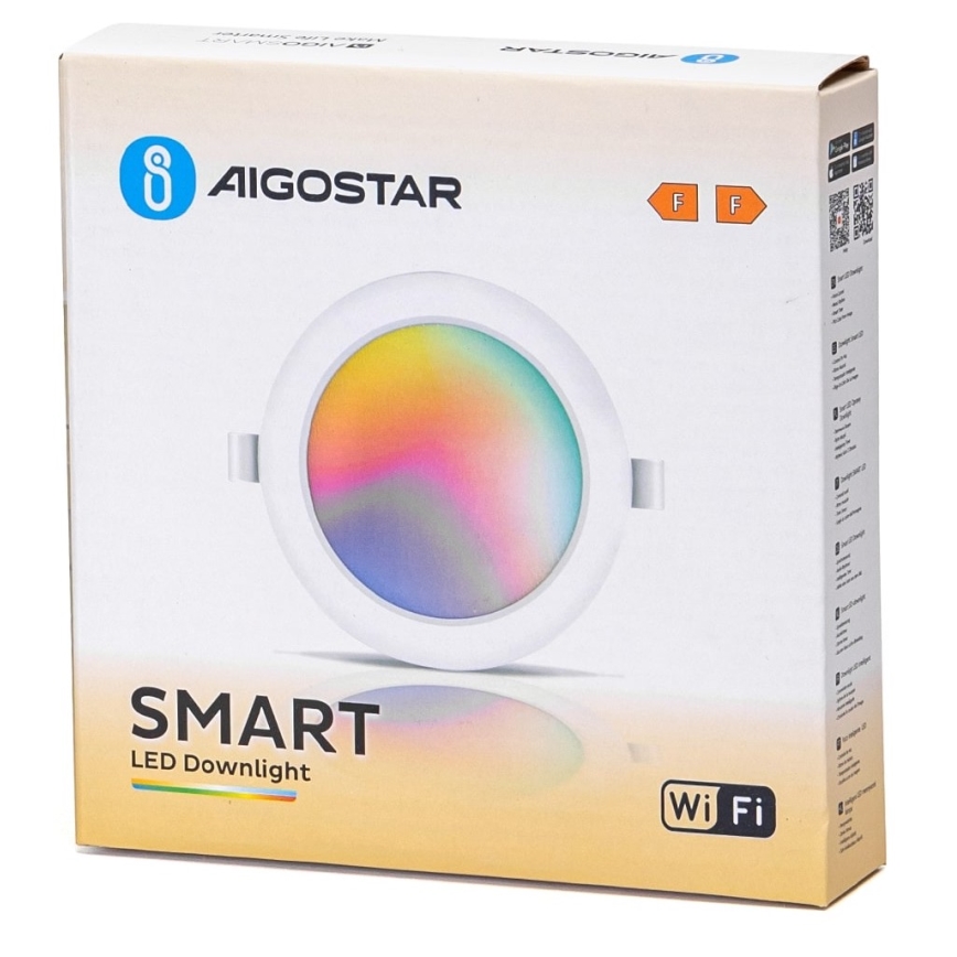 Aigostar - LED RGBW Dimmable recessed light LED/9W/230V 2700-6500K d. 14,5 cm Wi-Fi
