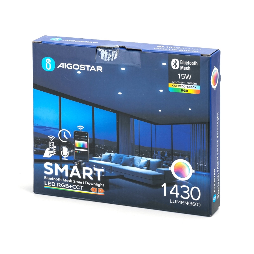 Aigostar - LED RGBW Dimmable recessed light MESH LED/15W/230V 2700-6500K d. 17 cm