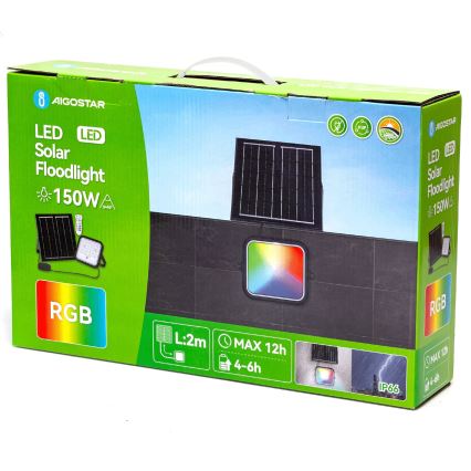 Aigostar - LED RGBW Dimmable solar floodlight LED/150W/3,4V IP66 + remote control
