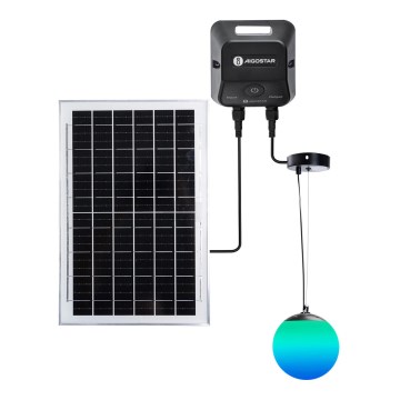 Aigostar - LED RGBW Dimmable Solar Lantern MESH LED/5W/3.7V 8000 mAh 2700K-6500K IP65 Ø 30 cm