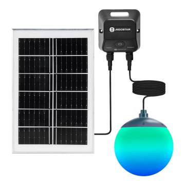 Aigostar - LED RGBW Dimmable Solar Pendant Light MESH LED/20W/3,7V 4000 mAh 2700K-6500K IP65 dia. 15 cm