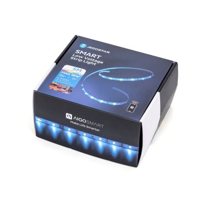 Aigostar - LED RGBW Dimmable strip LED/18W/12V 2x5 m Wi-Fi