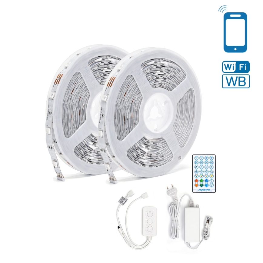 Aigostar - LED RGBW Dimmable strip LED/48W/12V 2x7,5 m Wi-Fi