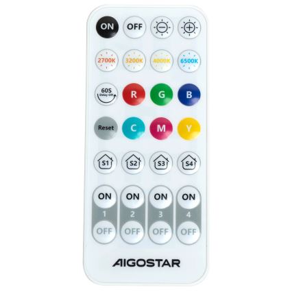 Aigostar - LED RGBW Dimmable wall light MESH Smart LED/12W/230V 2700-6500K white + remote control