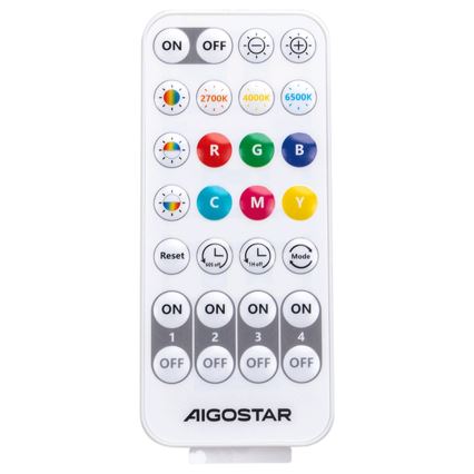 Aigostar - LED RGBW Dimmable wall light MESH Smart LED/8W/230V + remote control