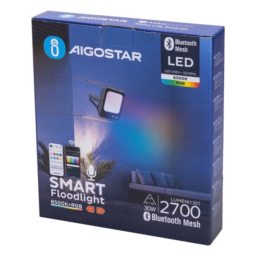 Aigostar - LED RGBW Dimmable floodlight MESH Smart LED/30W/230V 6500K IP65 + remote control
