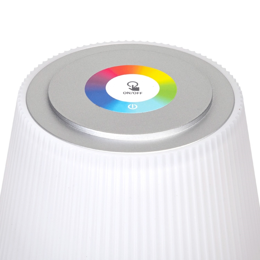 Aigostar - LED RGBW Outdoor dimmable rechargeable table lamp LED/4W/5V 3600mAh white/matte chrome IP54