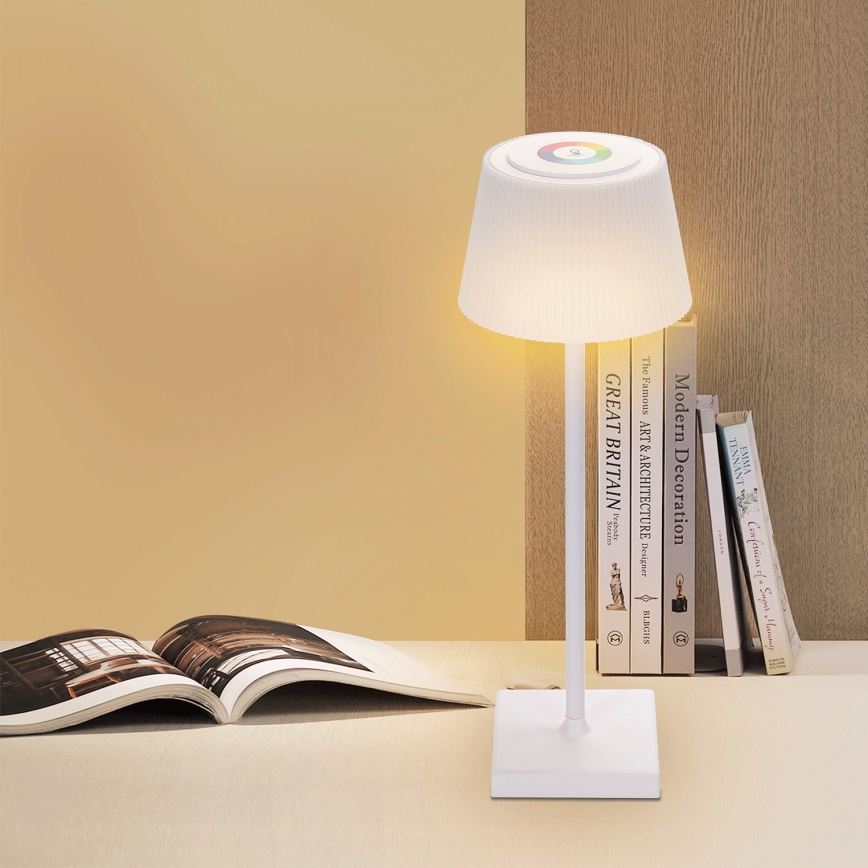 Aigostar - LED RGBW Outdoor dimmable rechargeable table lamp LED/4W/5V 3600mAh white IP54