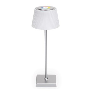 Aigostar - LED RGBW Outdoor dimmable rechargeable table lamp LED/4W/5V 3600mAh white/matte chrome IP54