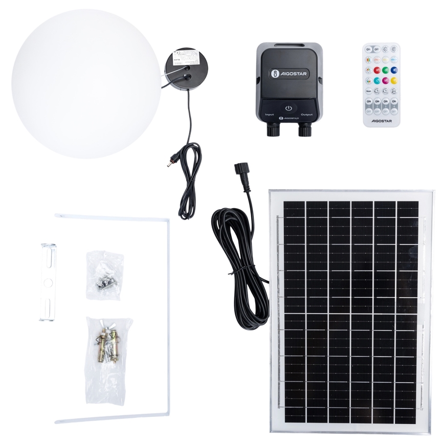 Aigostar - LED RGBW Dimmable Solar Lantern MESH LED/5W/3.7V 8000 mAh 2700K-6500K IP65 Ø 30 cm