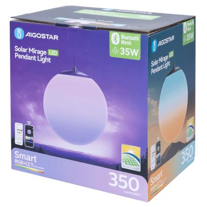 Aigostar - LED RGBW Dimmable Solar Lantern MESH LED/5W/3.7V 8000 mAh 2700K-6500K IP65 Ø 30 cm