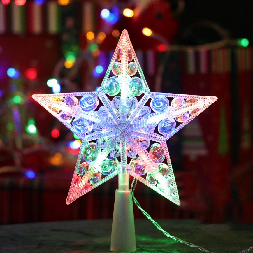 Aigostar - LED RGBY Christmas Star Decoration 10xLED/3xAA