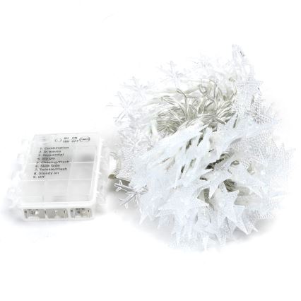 Aigostar - LED RGBY Outdoor Christmas String Lights, 100 LEDs, 8 Lighting Modes, 3xAA, 10m, IP44, Star-Shaped