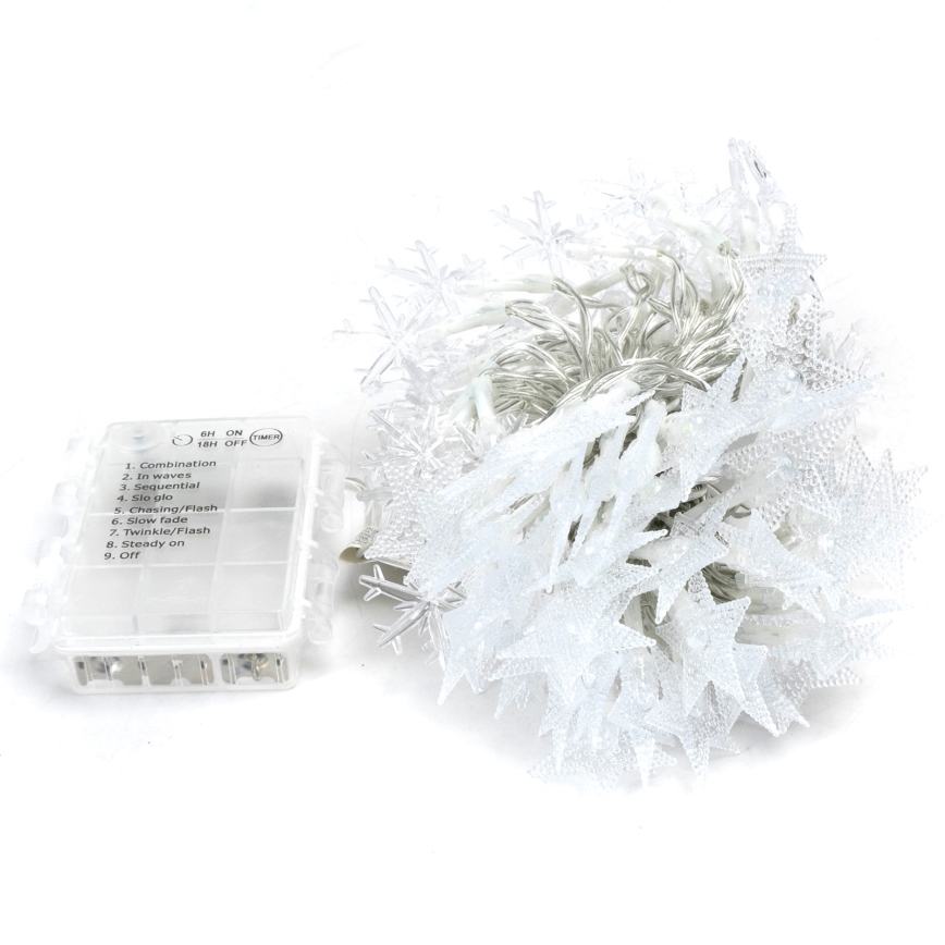 Aigostar - LED RGBY Outdoor Christmas String Lights, 100 LEDs, 8 Lighting Modes, 3xAA, 10m, IP44, Star-Shaped