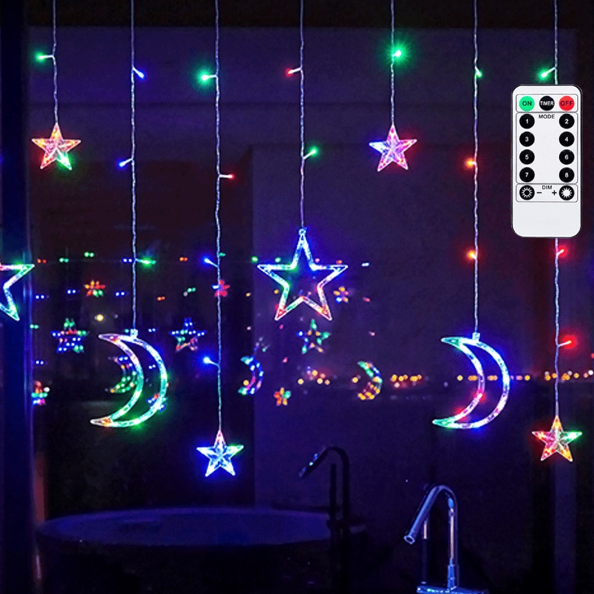 Aigostar - LED RGBY Outdoor Christmas string lights 120xLED/8 functions 3x0,6m IP44 multicolor + remote control