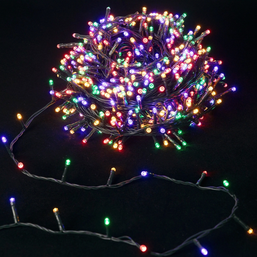 Aigostar - LED Outdoor Christmas String Lights 200 LEDs / 8 Lighting Modes, 20 m, IP44, Multicolor