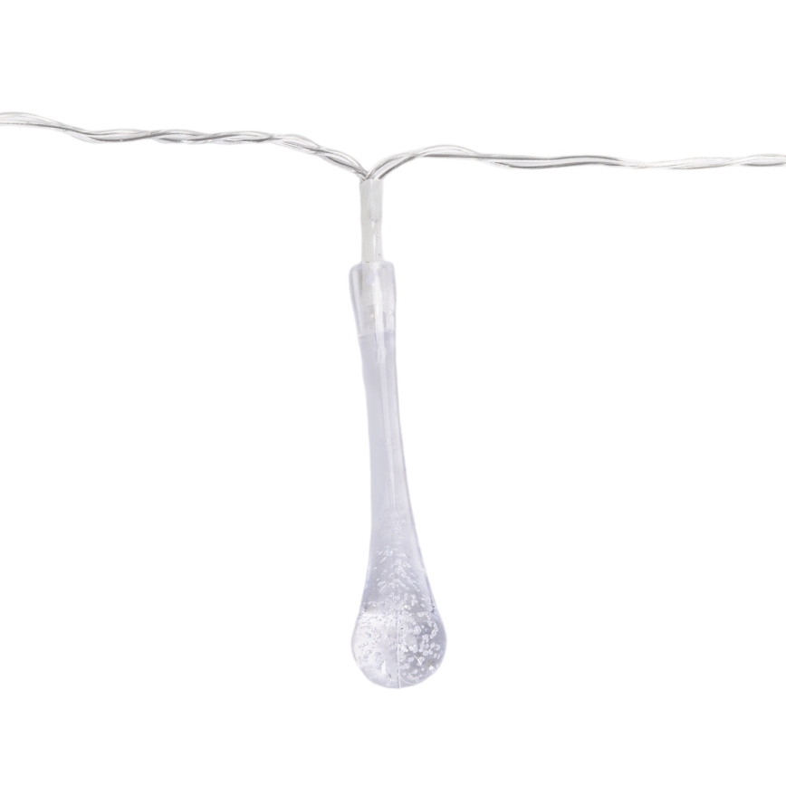 Aigostar - LED Outdoor Christmas Light Chain, 25 LEDs, 8 Modes, Battery-powered (3×AA), 2.5 m, IP44, Multicolor Droplets