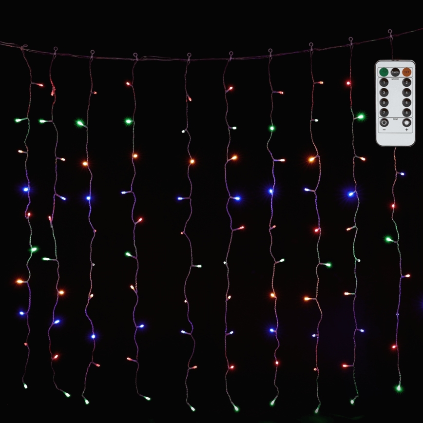 Aigostar - LED RGBY Outdoor string lights, 300 LEDs / 8 modes, 3×1 m, IP44 + remote control