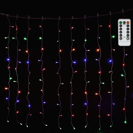 Aigostar - LED RGBY Outdoor Christmas String Lights 300 LEDs/8 Modes 3x1m IP44 + Remote Control