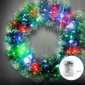 Aigostar - LED RGBY Outdoor Christmas Wreath, 72 LEDs, Battery-powered (3×AA), Ø 50 cm, IP44