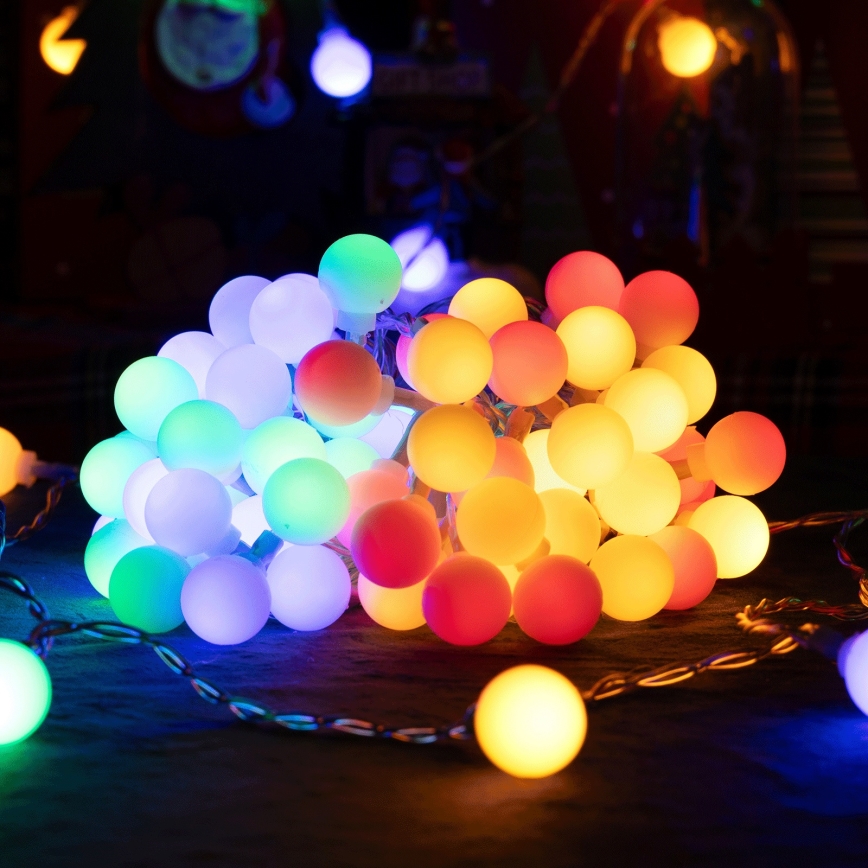 Aigostar - LED Outdoor Decorative String Lights, 50 LEDs · 8 Lighting Modes · 5 m · IP44 · Multicolor