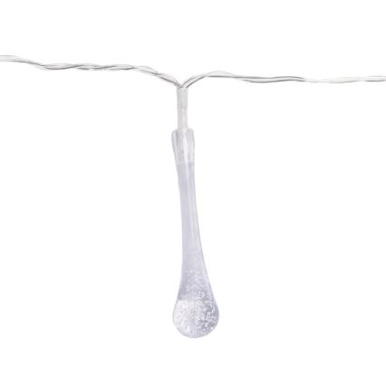 Aigostar - LED Outdoor String Lights 25xLED / 8 Modes, 3xAA, 2.5 m, IP44, Multicolor Teardrops