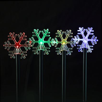 Aigostar - LED RGBY Solar Christmas light 5xLED/1.2V/8 functions 1m IP65 800mAh snowflakes