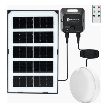 Aigostar - LED Solar Ceiling Light with Sensor LED/35W/3.7V 3000 mAh IP65 + Remote Control