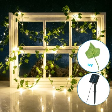 Aigostar - LED Solar chain 100xLED/12m IP65 warm white ivy
