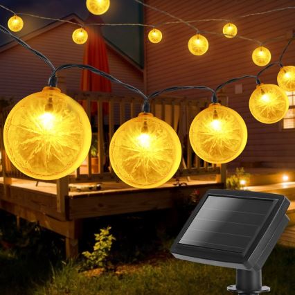Aigostar - LED Solar chain 10xLED/3,8m IP44 warm white