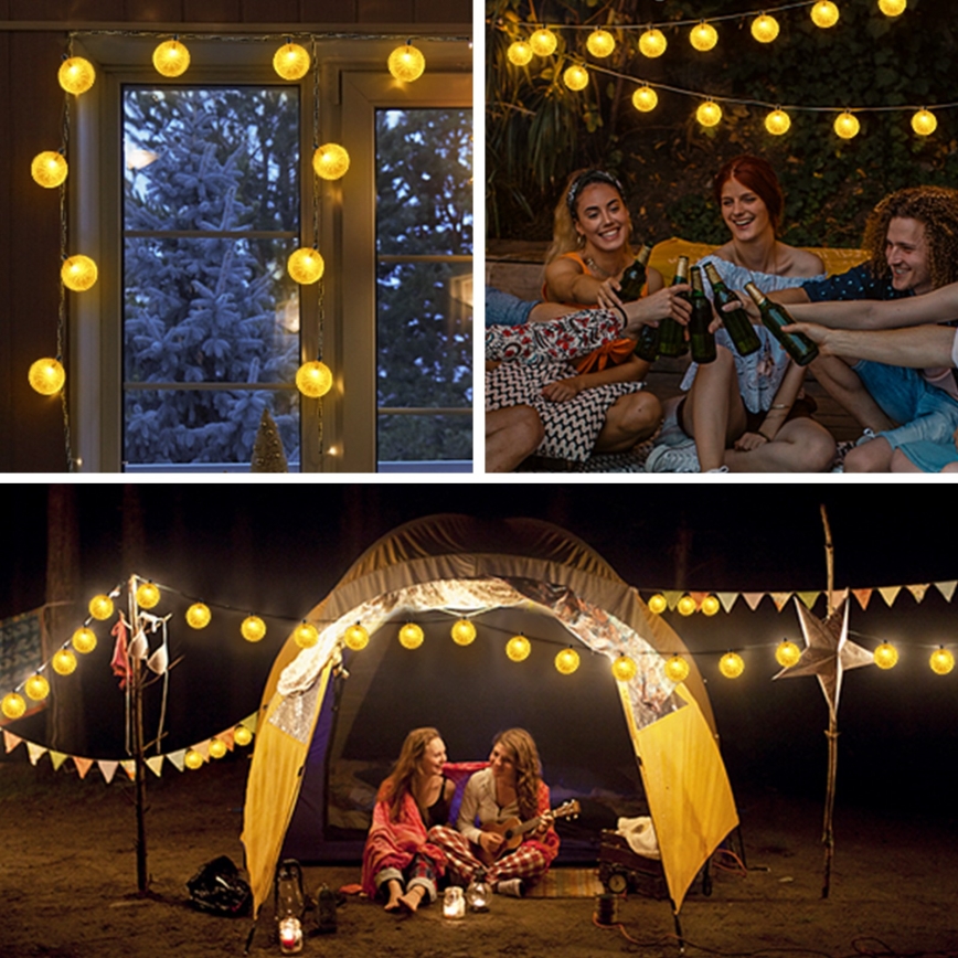 Aigostar - LED Solar chain 10xLED/3,8m IP44 warm white