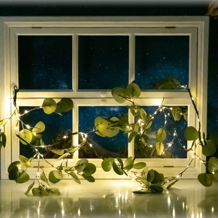 Aigostar - LED Solar chain 110xLED/4m IP65 300 mAh warm white eucalyptus