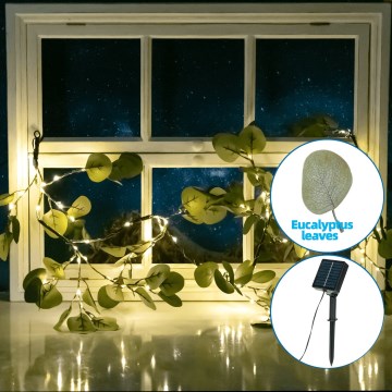 Aigostar - LED Solar chain 110xLED/4m IP65 warm white eucalyptus