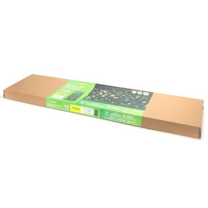 Aigostar - LED Solar chain 148xLED/2x1,2m IP65 300 mAh warm white eucalyptus