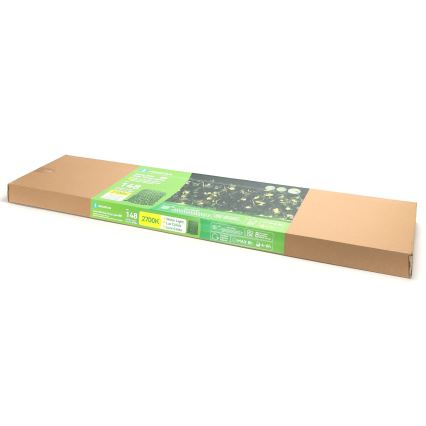 Aigostar - LED Solar chain 148xLED/2x1,2m IP65 warm white ivy