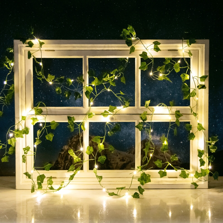 Aigostar - LED Solar chain 50xLED/7m IP65 warm white ivy