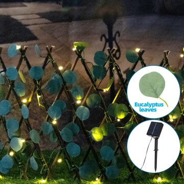 Aigostar - LED Solar chain 56xLED/2x0,4m IP65 warm white eucalyptus