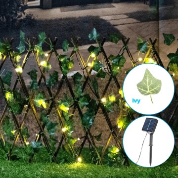 Aigostar - LED Solar chain 56xLED/2x0,4m IP65 warm white ivy