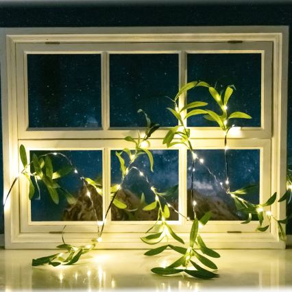 Aigostar - LED Solar chain 60xLED/4m IP65 warm white olive