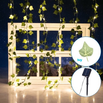 Aigostar - LED Solar chain 70xLED/4x1m IP65 warm white ivy