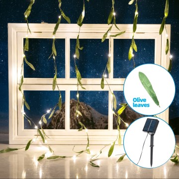 Aigostar - LED Solar chain 70xLED/4x1m IP65 warm white olive